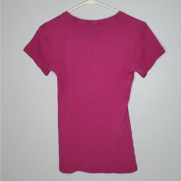 Nike XS Slim Fit Dri Fit Athletic Shirt Magenta Green Yellow White Just Do It - Picture 4 of 9
